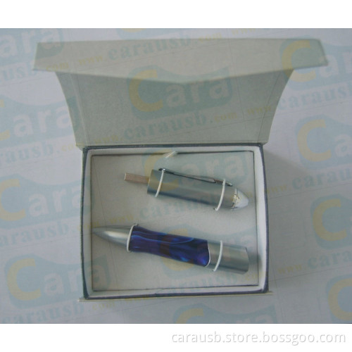 CaraUSB branding ink pen appearance usb disk with laser point